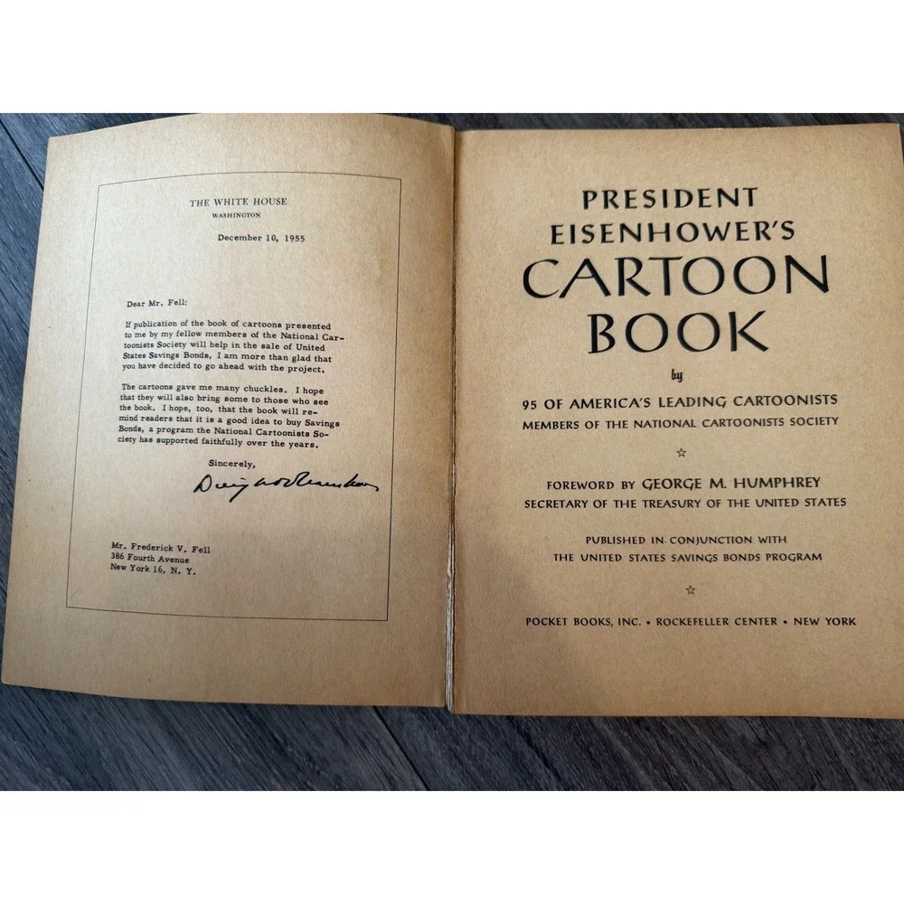 President Eisenhower's Cartoon Book 1956 1st Edition Political Vintage Art